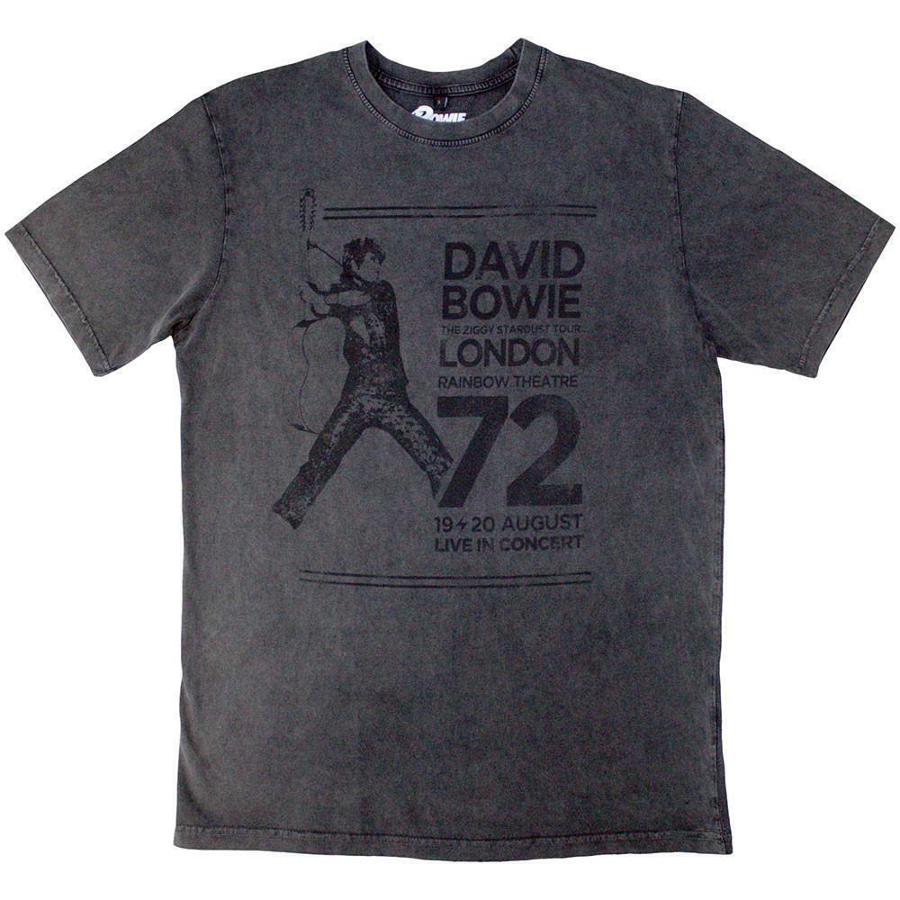 David Bowie Unisex Stone Wash T Shirt Rainbow Theatre Stone Wash